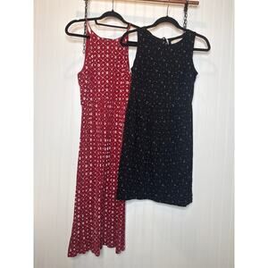 LOFT Dress Set of 2 Dresses Red & Black Sleeveless Casual Bundle Bundle Size XS